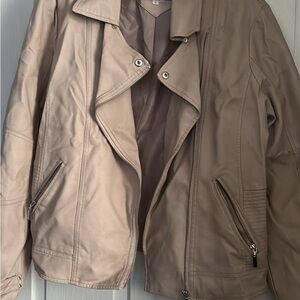 Cleo Women's Beige Leather Jacket